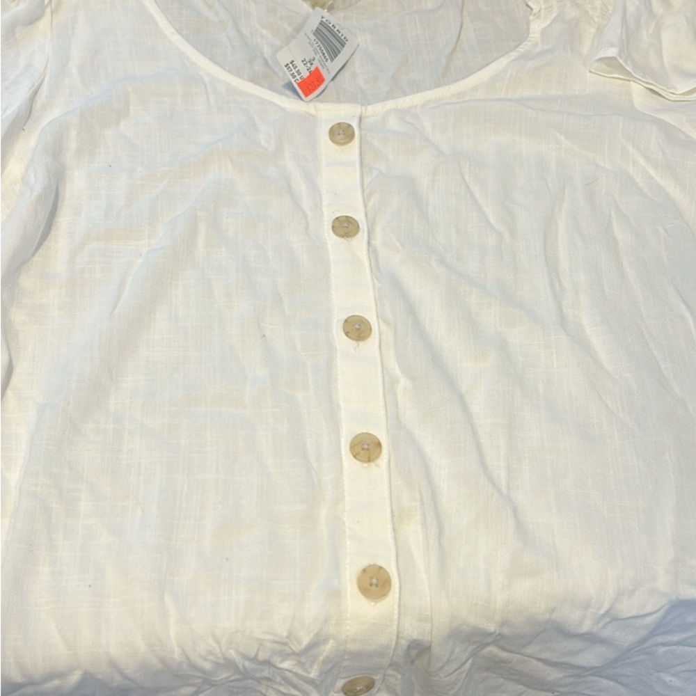 Torrid Cream Button-Up Blouse